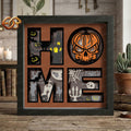 Halloween Home Shadow Box SVG for Cricut | 3D Layered SVG Paper Cut Light Template