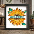 Sunflower Shadow Box SVG for Cricut | 3D Layered SVG Paper Cut Light Template