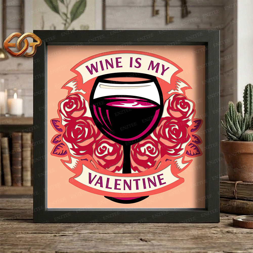 Wine Shadow Box SVG for Cricut | 3D Layered SVG Paper Cut Light Box Template