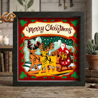 Santa Claus Shadow Box SVG for Cricut | 3D Layered SVG Paper Cut Light Template 3