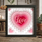 Heart Shadow Box SVG for Cricut | 3D Layered SVG Paper Cut Light Box Template