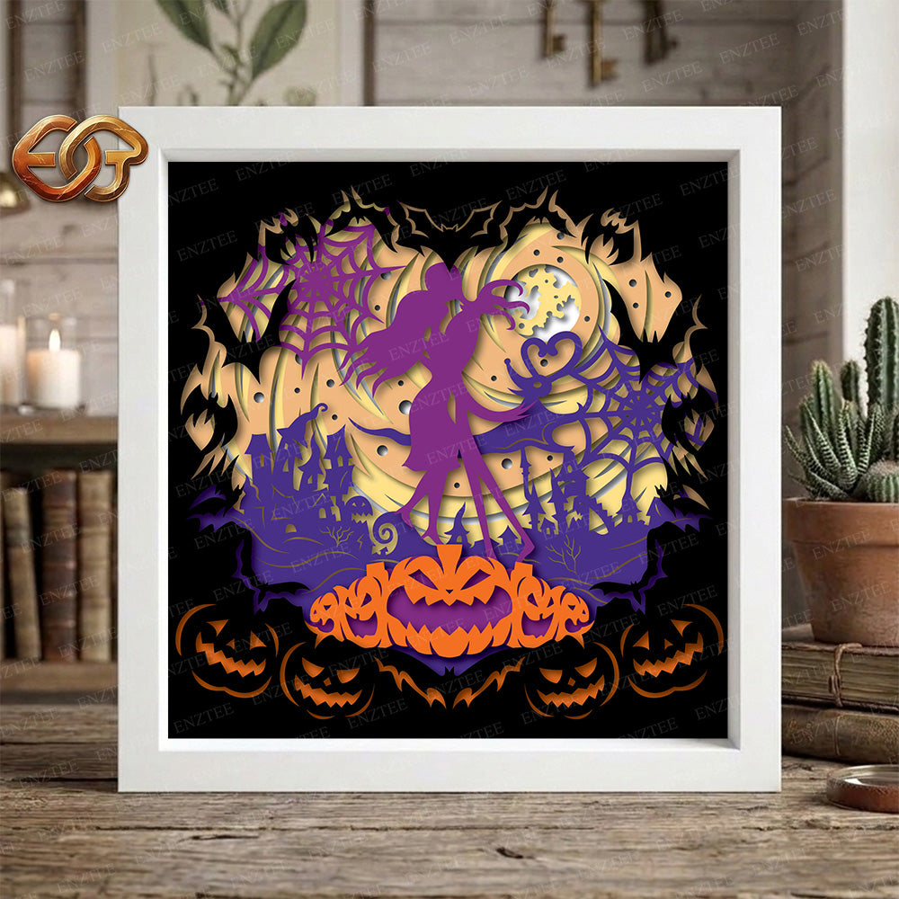 Nightmare Shadow Box SVG for Cricut | 3D Layered SVG Paper Cut Light Template 3
