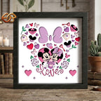 Valentine Mouse Couple Shadow Box SVG for Cricut | 3D Layered SVG Paper Cut Light Box Template 1