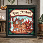 Santa Claus Shadow Box SVG for Cricut | 3D Layered SVG Paper Cut Light Template 3