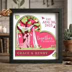 Personalized Wedding Tree Shadow Box SVG for Cricut | 3D Layered SVG Paper Cut Light Box Template
