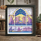 Nativity Scene Shadow Box SVG for Cricut | 3D Layered SVG Paper Cut Light Template 1
