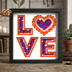 LOVE Shadow Box SVG for Cricut | 3D Layered SVG Paper Cut Light Box Template