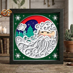 Santa Claus Shadow Box SVG for Cricut | 3D Layered SVG Paper Cut Light Template 1