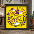 Trick or Treat Shadow Box SVG for Cricut | 3D Layered SVG Paper Cut Light Box Template 1
