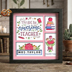 Personalized Teacher Gift Shadow Box SVG for Cricut | 3D Layered SVG Paper Cut Light Template