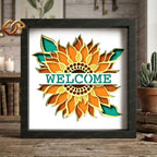 Sunflower Shadow Box SVG for Cricut | 3D Layered SVG Paper Cut Light Template