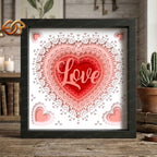 Heart Shadow Box SVG for Cricut | 3D Layered SVG Paper Cut Light Box Template
