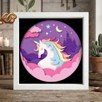 Unicorn Shadow Box SVG for Cricut | 3D Layered SVG Paper Cut Light Template 1
