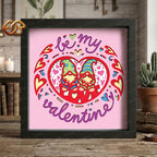 Valentine Gnome Shadow Box SVG for Cricut | 3D Layered SVG Paper Cut Light Box Template 2