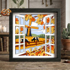 Windmill Shadow Box SVG for Cricut | 3D Layered SVG Paper Cut Light Template