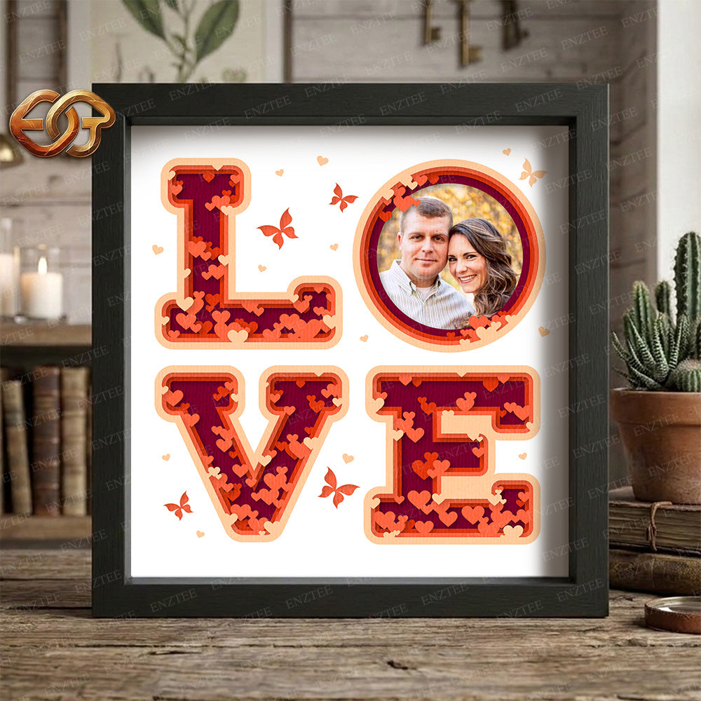 Personalized Love Shadow Box SVG for Cricut | 3D Layered SVG Paper Cut Light Box Template