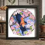 Swallow Shadow Box SVG for Cricut | 3D Layered SVG Paper Cut Light Box Template