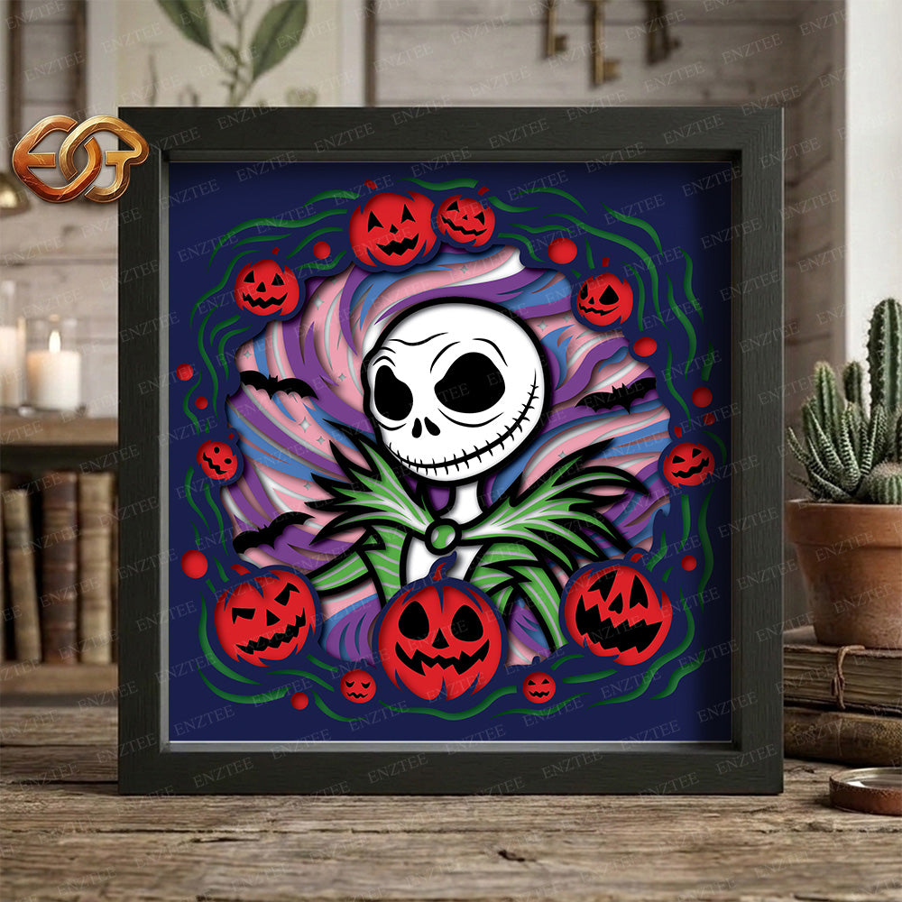 Nightmare Shadow Box SVG for Cricut | 3D Layered SVG Paper Cut Light Template 1