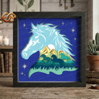 Horse Shadow Box SVG for Cricut | 3D Layered SVG Paper Cut Light Template 2