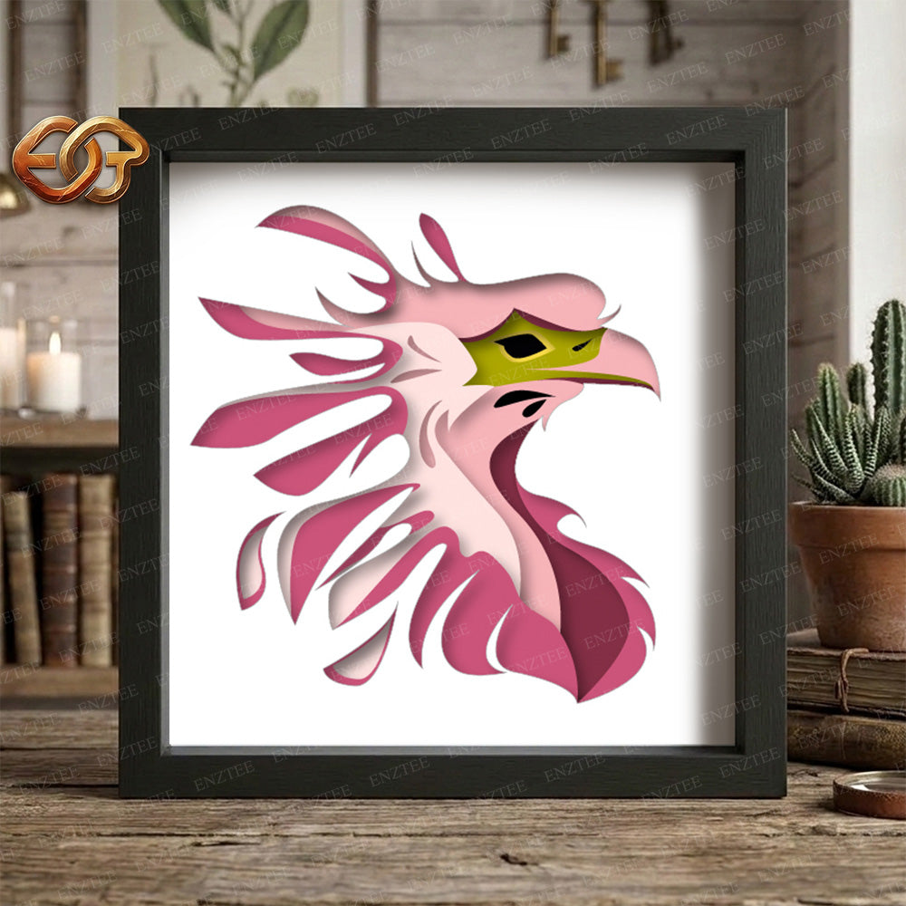 Secretary Bird Shadow Box SVG for Cricut | 3D Layered SVG Paper Cut Light Template