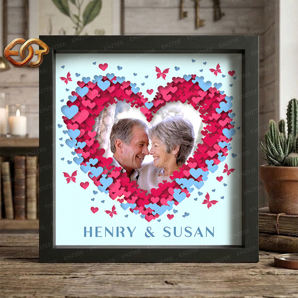 Personalized Heart Shadow Box SVG for Cricut | 3D Layered SVG Paper Cut Light Box Template