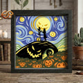 Starry Fright Shadow Box SVG for Cricut | 3D Layered SVG Paper Cut Light Box Template