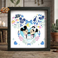 Wedding Mouse Couple Shadow Box SVG for Cricut | 3D Layered SVG Paper Cut Light Box Template 2
