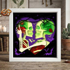 Skeletons Shadow Box SVG for Cricut | 3D Layered SVG Paper Cut Light Template