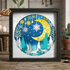 Winter Landscape Shadow Box SVG for Cricut | 3D Layered SVG Paper Cut Light Template 2