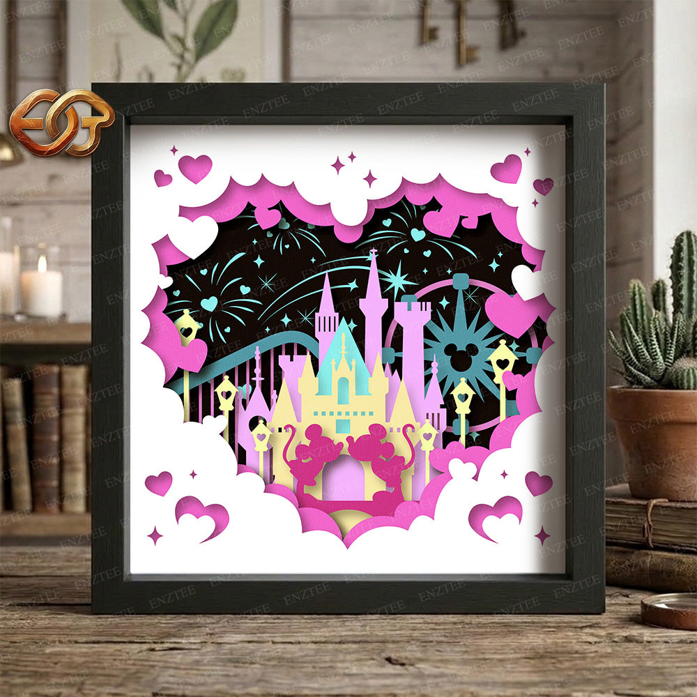 Valentine Shadow Box SVG for Cricut | 3D Layered SVG Paper Cut Light Box Template