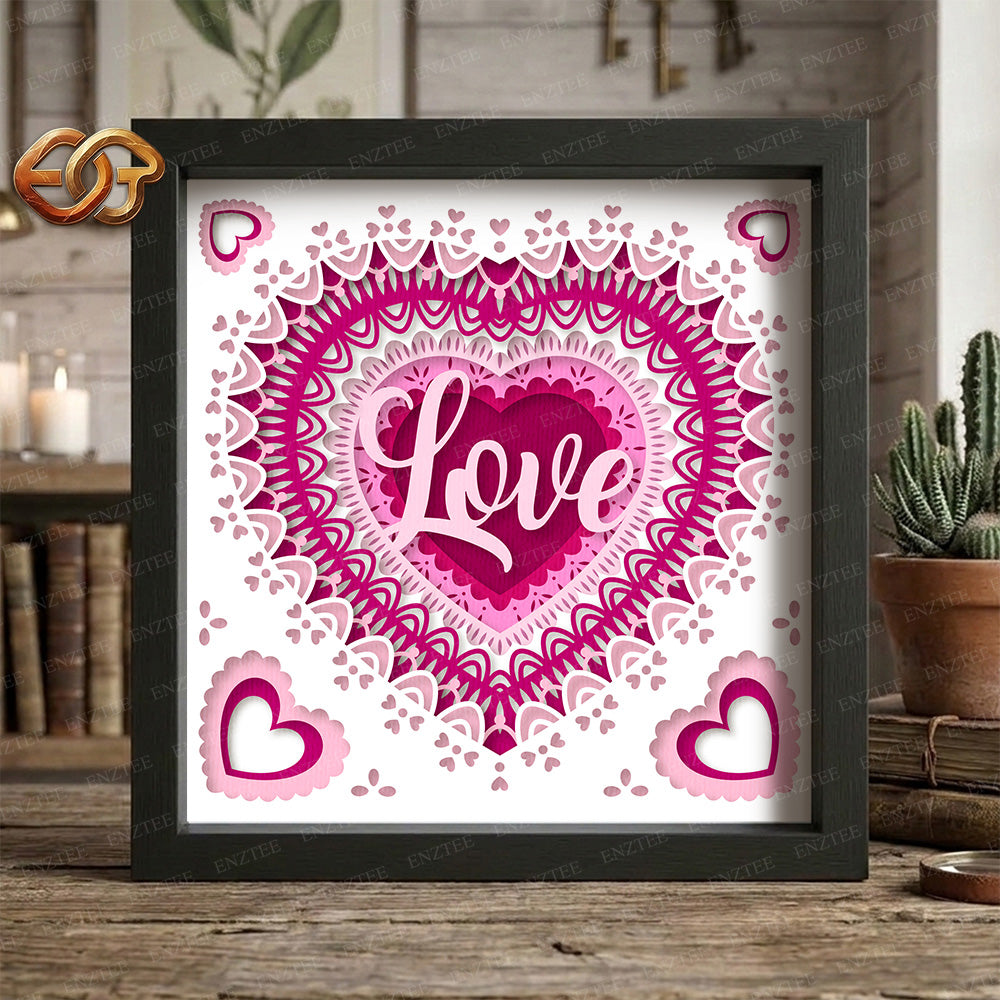 Heart Shadow Box SVG for Cricut | 3D Layered SVG Paper Cut Light Box Template
