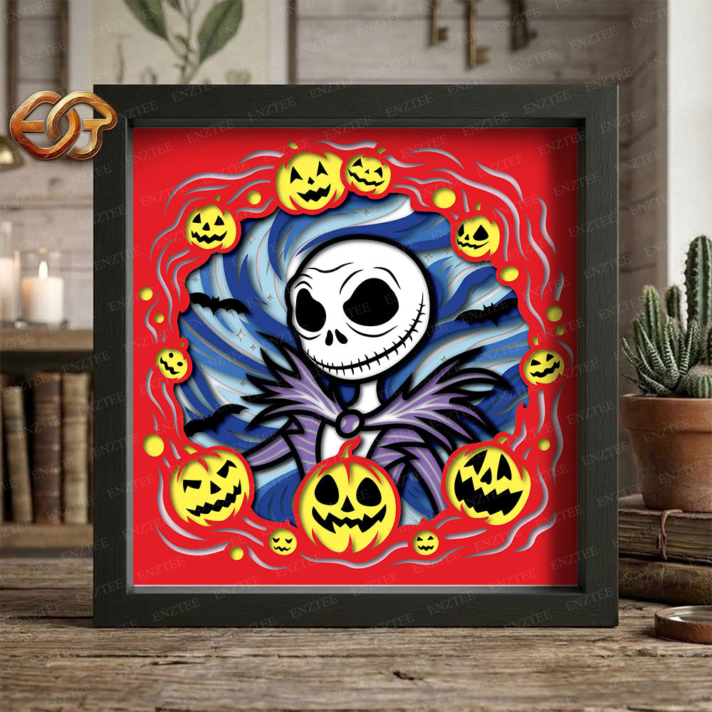 Nightmare Shadow Box SVG for Cricut | 3D Layered SVG Paper Cut Light Template 1