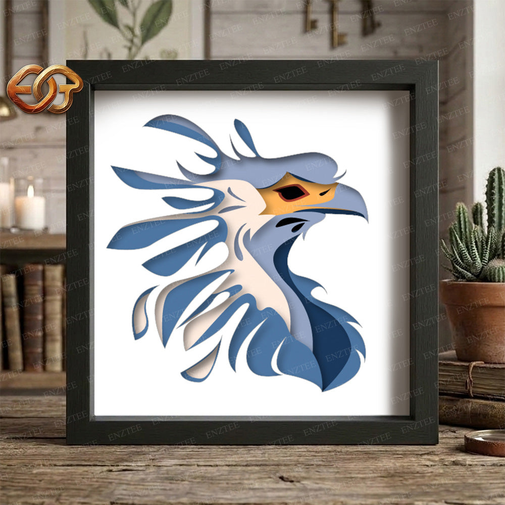 Secretary Bird Shadow Box SVG for Cricut | 3D Layered SVG Paper Cut Light Template