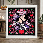 Valentine Mouse Couple Shadow Box SVG for Cricut | 3D Layered SVG Paper Cut Light Box Template 2