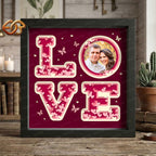 Personalized Love Shadow Box SVG for Cricut | 3D Layered SVG Paper Cut Light Box Template