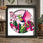 Hummingbird Shadow Box SVG for Cricut | 3D Layered SVG Paper Cut Light Template