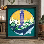 Lighthouse Shadow Box SVG for Cricut | 3D Layered SVG Paper Cut Light Box Template