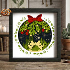Mistletoe Shadow Box SVG for Cricut | 3D Layered SVG Paper Cut Light Template 1