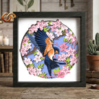 Swallow Shadow Box SVG for Cricut | 3D Layered SVG Paper Cut Light Box Template