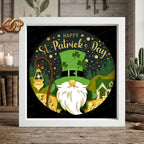 Saint Patrick Day Gnome Shadow Box SVG for Cricut | 3D Layered SVG Paper Cut Light Box Template