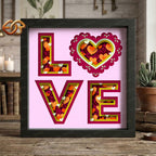 LOVE Shadow Box SVG for Cricut | 3D Layered SVG Paper Cut Light Box Template