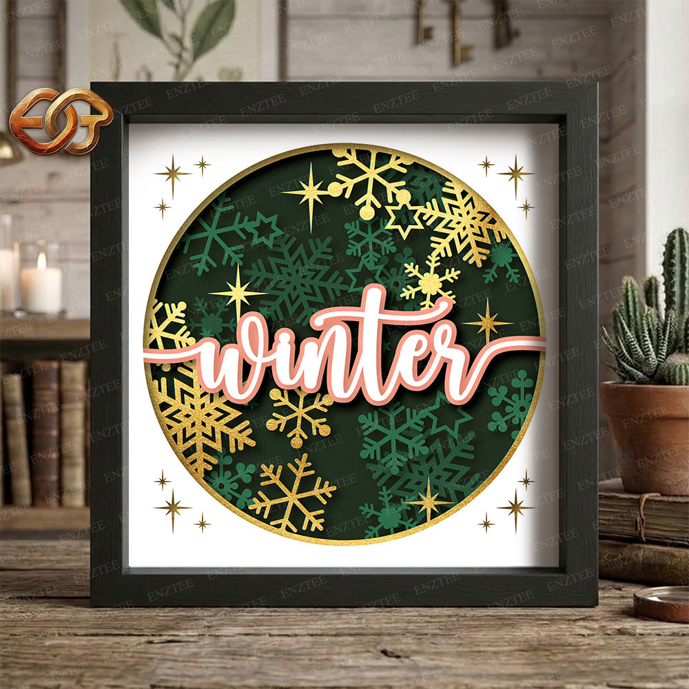Winter Shadow Box SVG for Cricut | 3D Layered SVG Paper Cut Light Template