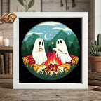 Spooky Campout Shadow Box SVG for Cricut | 3D Layered SVG Paper Cut Light Template