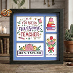 Personalized Teacher Gift Shadow Box SVG for Cricut | 3D Layered SVG Paper Cut Light Template