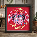 Valentine Gnome Shadow Box SVG for Cricut | 3D Layered SVG Paper Cut Light Box Template 2