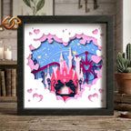 Valentine Shadow Box SVG for Cricut | 3D Layered SVG Paper Cut Light Box Template
