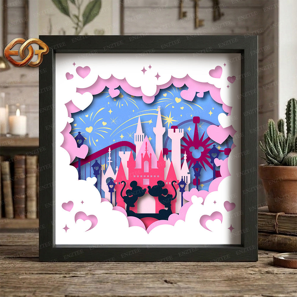 Valentine Shadow Box SVG for Cricut | 3D Layered SVG Paper Cut Light Box Template