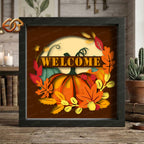 Pumpkin Shadow Box SVG for Cricut | 3D Layered SVG Paper Cut Light Template 1