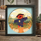 Scarecrow Shadow Box SVG for Cricut | 3D Layered SVG Paper Cut Light Template
