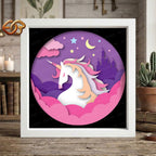 Unicorn Shadow Box SVG for Cricut | 3D Layered SVG Paper Cut Light Template 1